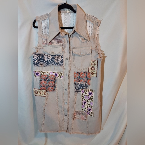 POL Dresses & Skirts - POL Hit The Streets Patchwork Denim Boho Vest Dress
